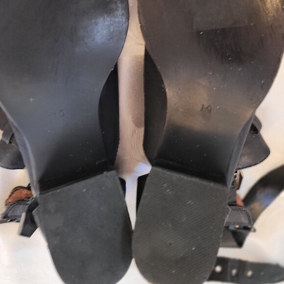 🎀Jeffrey Campbell Ibiza Everly Black Double Buckle Booties Leather - Picture 7 of 7